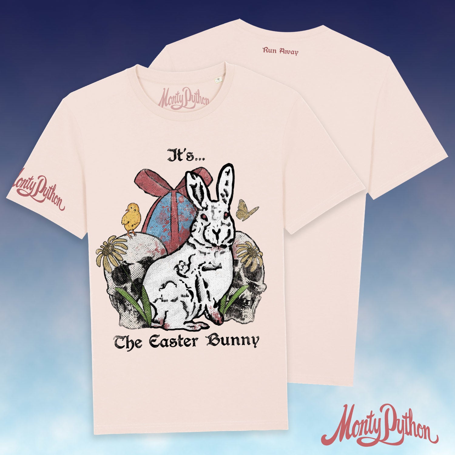 Monty Python - Monty Python 'Killer Rabbit' Pink Easter T-shirt RUN AWAY!